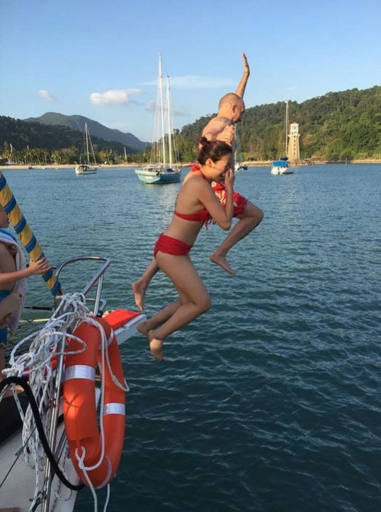 Guests enjoying cruise deck